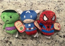 Hallmark Itty Bittys Lot of 3 Marvel Avengers Hulk, Spiderman  Captain America
