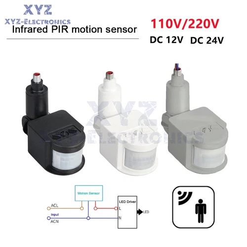 12V/24V Motion Sensor 220V/110V PIR Move Detector Auto Infrared LED Light Switch