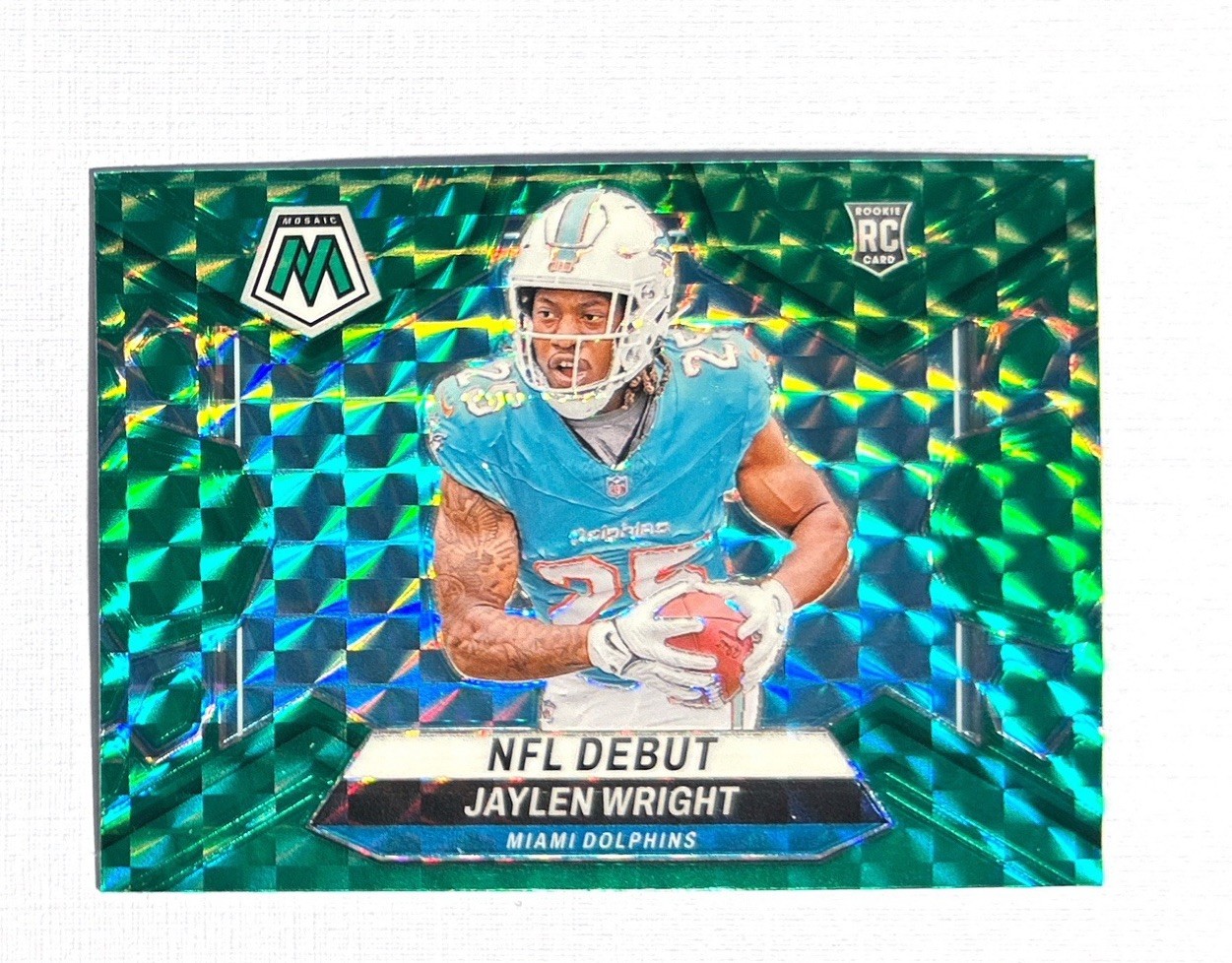 Jaylen Wright ~ 2024 Panini Mosaic ~ Rookie Green Prizm #280