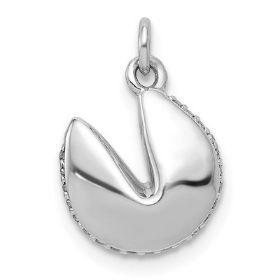 14k Weißgold 1/15 Karat Diamant Glückskeks Anhänger
