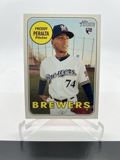 Freddy Peralta 2018 Topps Heritage High Number Baseball RC #541 - Rookie Card. rookie card picture