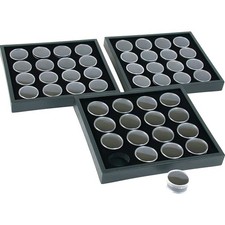 3 16 Black Gem Jars Display  Stackable Tray