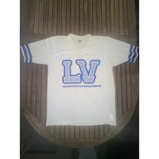Vintage 90s Las Vegas Jersey T-Shirt Miller Made in USA XL V-Neck Striped