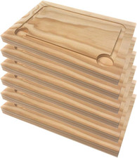 Set Da 6 Piatti in Legno - Rettangolari - Piatti per Servire Pizza, Carne, Pollo