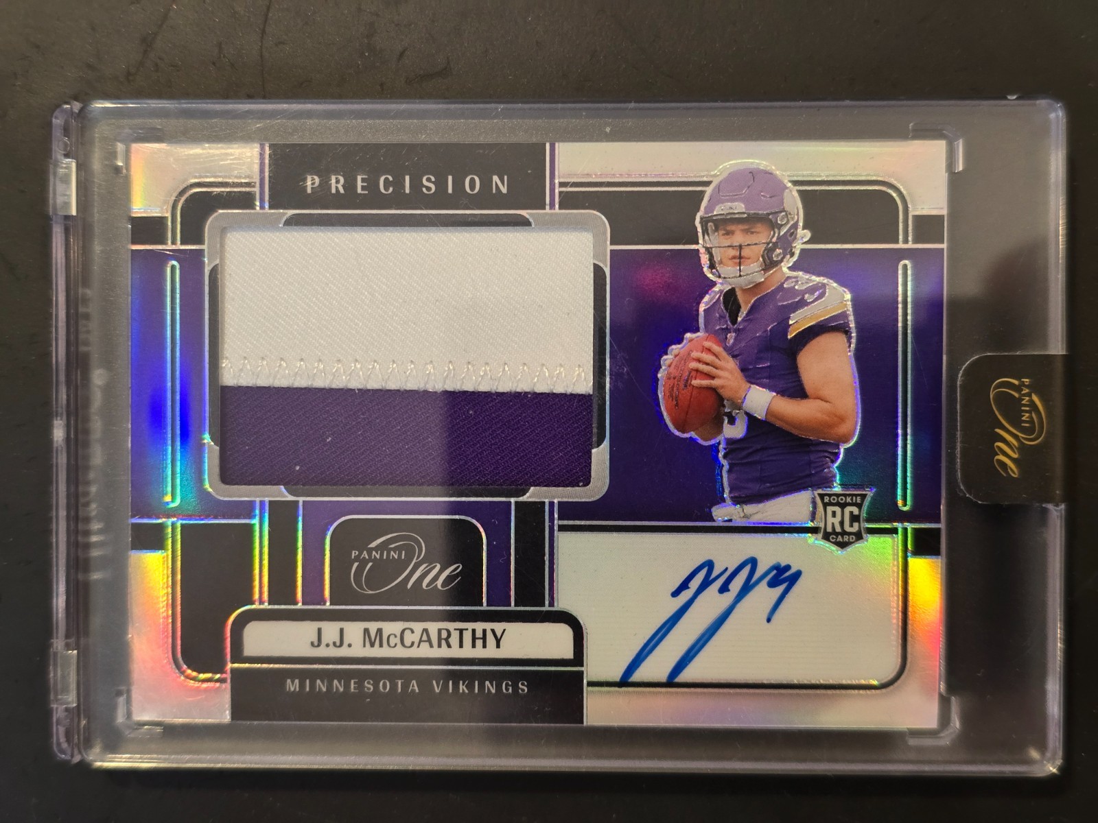 🔥 2024 PANINI ONE JJ MCCARTHY #301 PRECISION ROOKIE PATCH AUTO RPA PRIZM /99 🔥