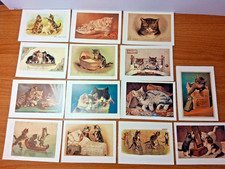 VICTORIAN CATS Postcards Lot of 14 Unused Vin...