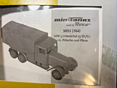Roco minitanks 764 Henschel 3 ton truck Lima35   1/87