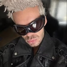Brand Shield Nose Cover Men Sunglasses Popular Fashion Trendy Vintage Black Punk