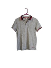 Lacoste Sport Slim Fit Pique Polo Gray / Red Small