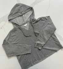 Colsie Women's French Terry Lounge Hooded Sweatshirt Gray Size M