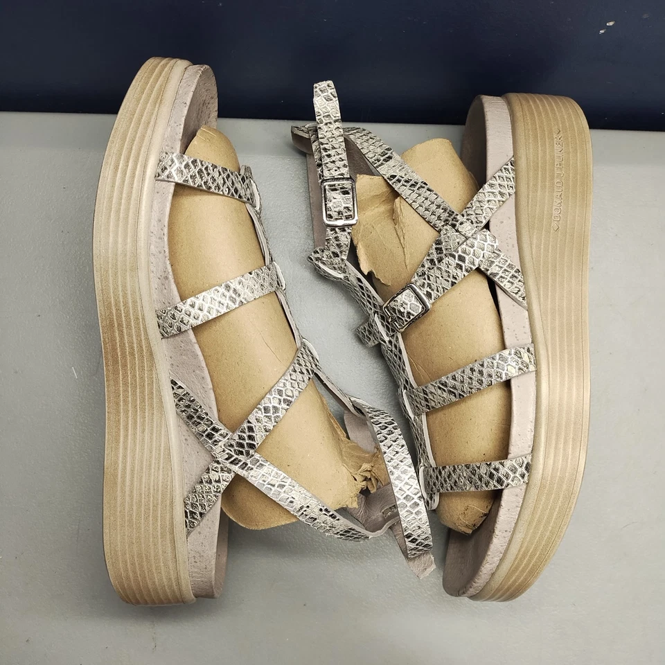 Donald J Pliner Fritz Gladiator Sandals Women 8 Gray Snake Print Ankle Strap EUC - Image 3 of 4