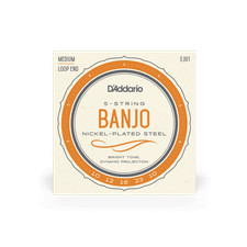 D'Addario EJ61 5-String Banjo Strings Set - Medium .010 - .023 J61 