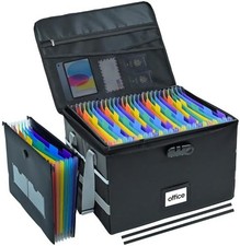 File Box with Hanging Folders Important Fireproof Document Organizer with Lock C