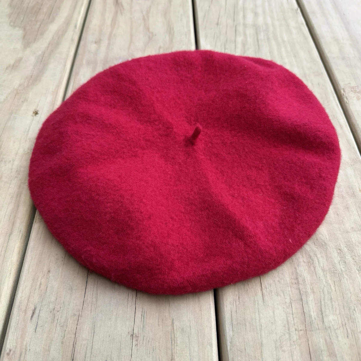 Vintage Red Hat Wool Women\'s Appliqué Beret Beaded WPL‎ 5923 Beret Red Vintage Hats for Women for sale | eBay main image 3