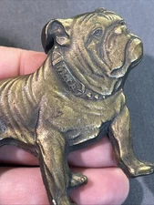 MACK Truck Bulldog Brass Paperweight Metal Dog Tractor Trailer Sign Advertising