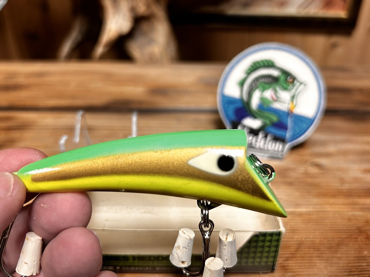 Vintage Heddon Hedd Plug 8800 Color FY Salmon Fishing Lure Vintage Heddon Hedd Plug 8800 Color FY Salmon Fishing Lure
