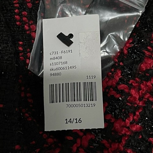 Lane Bryant schwarz/rot karierter schimmernder Mantel Größe 14/16 NEU - Bild 12 von 12