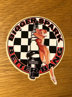 BIGGER SPARK BETTER BANG Aufkleber Sticker Pin Up Old School Auto Decal NOS-0033