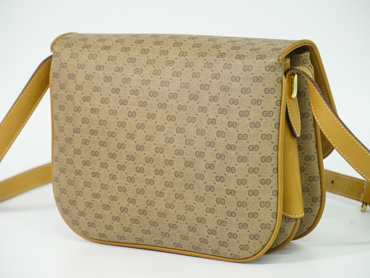 GUCCI Micro GG Canvas Shoulder Crossbody Bag Beige Gold | eBay