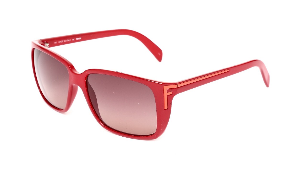 Fendi FS5220 Red Square 57mm Gradient Pink Red Sunglasses R1818 | eBay