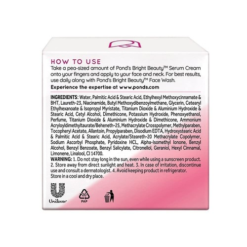 1 Pack POND'S Bright Beauty SPF 15 PA ++ Serum Cream Free Shipping (50 Gram) - Picture 2 of 4