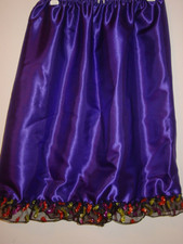 Halloween Purple Satin Half Slip Glittery Bats Trim 23-46" Sissy-XXL 1X 2X NEW