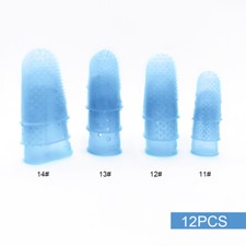 12 SILICONE FINGERTIPS Assorted Sizes Finger Tips Tough Office Supplies Product