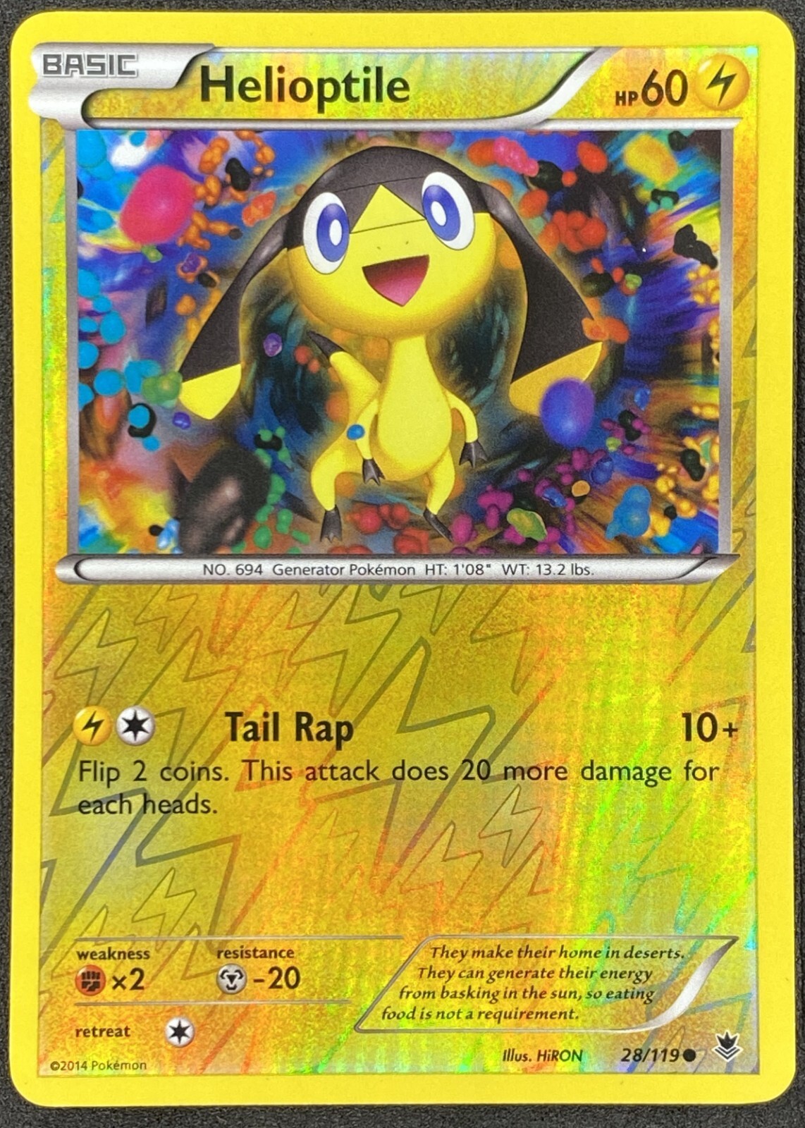Pokémon Helioptile Reverse Holo 28/119 PHF Phantom Forces LP/NM
