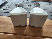 Cube by Rockville Pair of 3.5" White Home Theater Wall Speakers Swivel Brackets