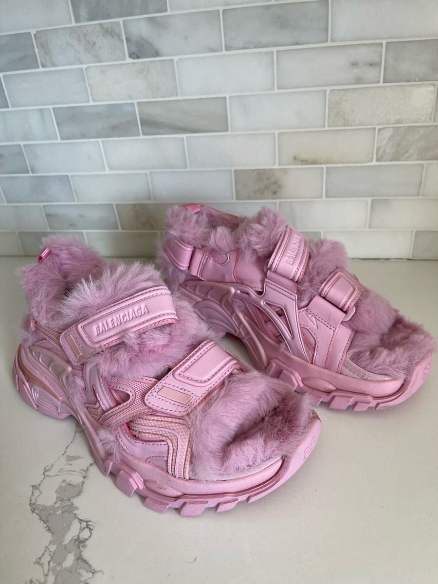 Balenciaga Track Faux Fur Sneakers Saldals Pink EU37 US7 | eBay