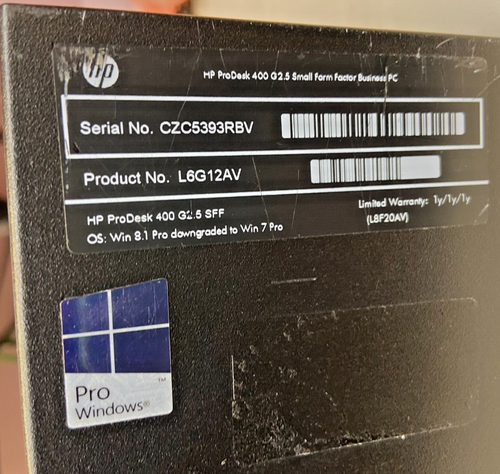 HP ProDesk 400 G2.5 SFF Barebones - NO CPU / RAM / SSD/ OS / CABLE (OFFERS OK) - Afbeelding 3 van 5