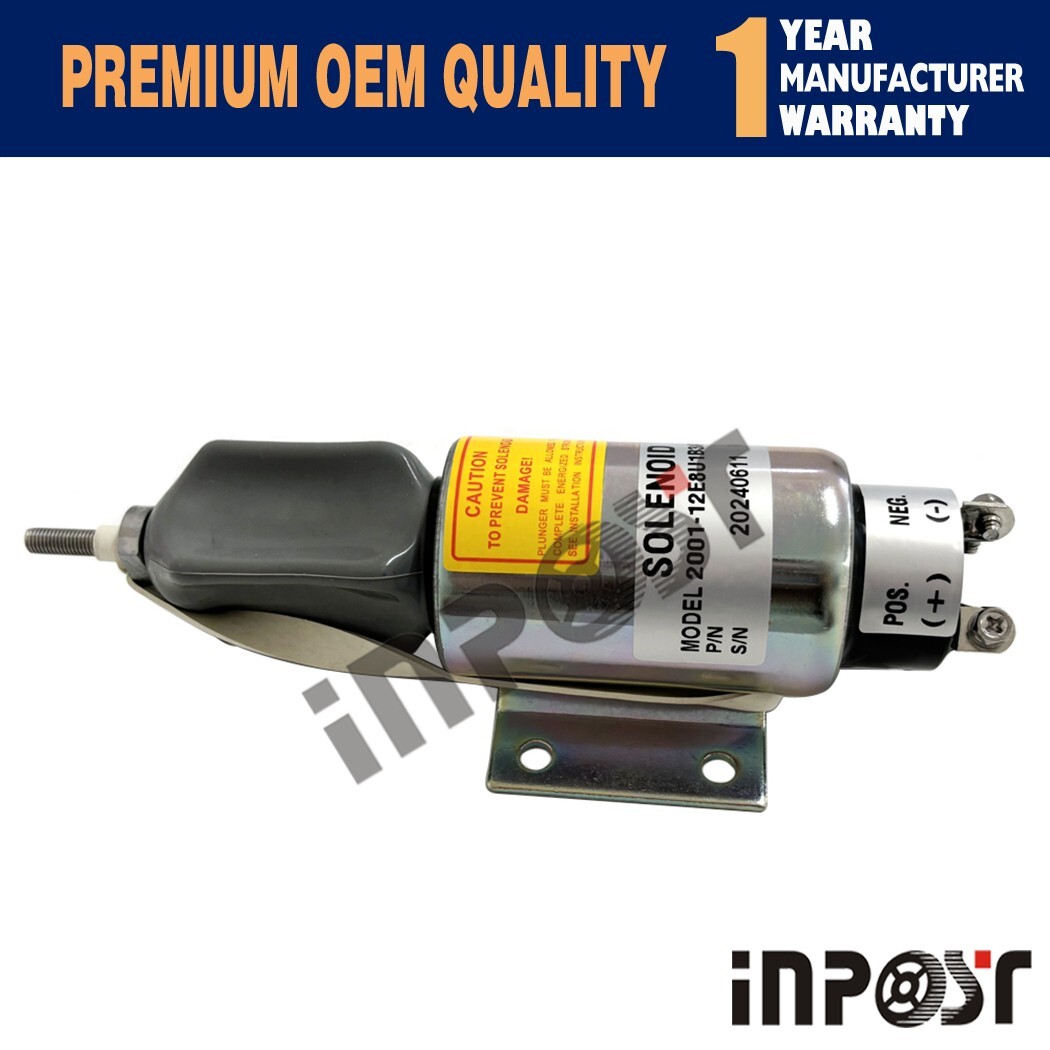 12V 2001-12E8U1B3A Fuel Shutoff Stop Solenoid Valve For Woodward 3 Terminals