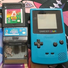 Nintendo Game Boy Color Handheld  Teal CGB-001 babe little mermaid games