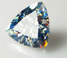 12X12MM 10.28Ct WHITE SAPPHIRE TRILLION CUT UNHEATED AAAA+ LOOSE GEMSTONE