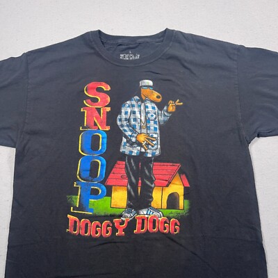 Joe Cool Snoop Doggy Dogg T Shirt Men Large Regular Black Graphic