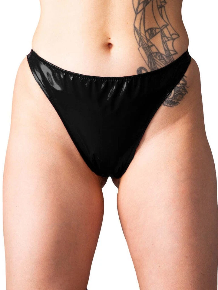 Honour Weiblich PVC Tanga in burgandisch oder schwarz - Bild 4 von 4
