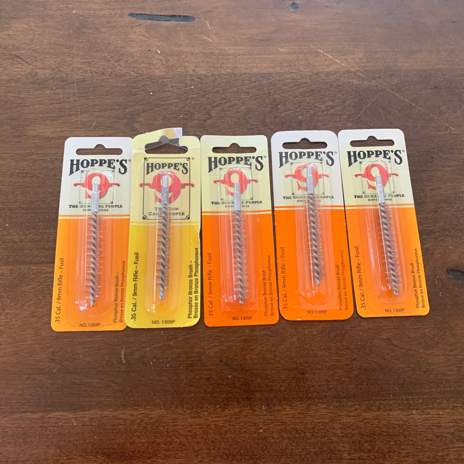 6 Hoppe's Gun Cleaning Brushes .35 Caliper 1309P Phosphor Bronze