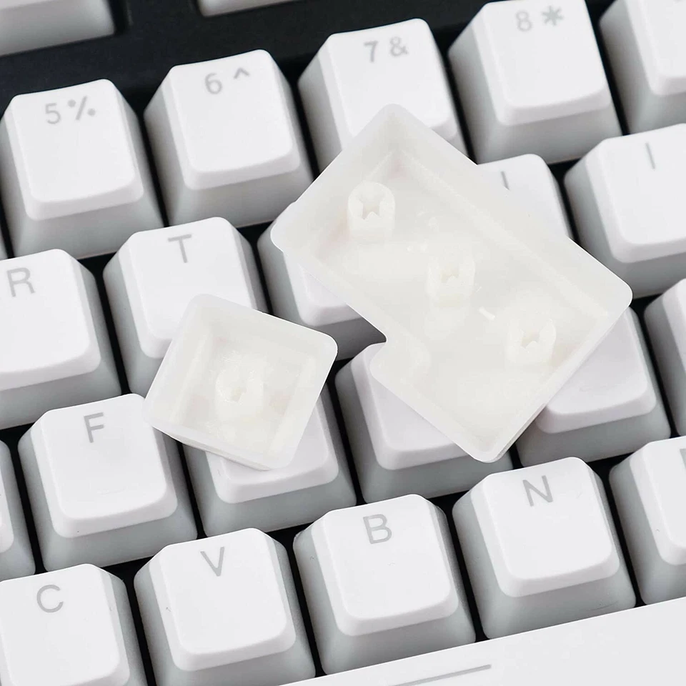Tera Plastics OEM PBT Shinethrough Keycap Set, Blue Mods White Alphas  - Image 2 of 4