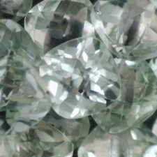 LIGHT GREEN AMETHYST 10 MM CUSHION CUT CHECKERBOARD TOP SOLD PER STONE F-1372