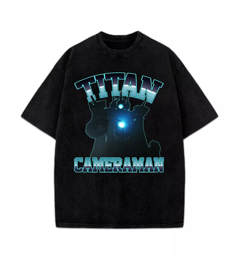 Skibidi Toilet Titan Cameraman Vintage Style Graphic Design T Shirt