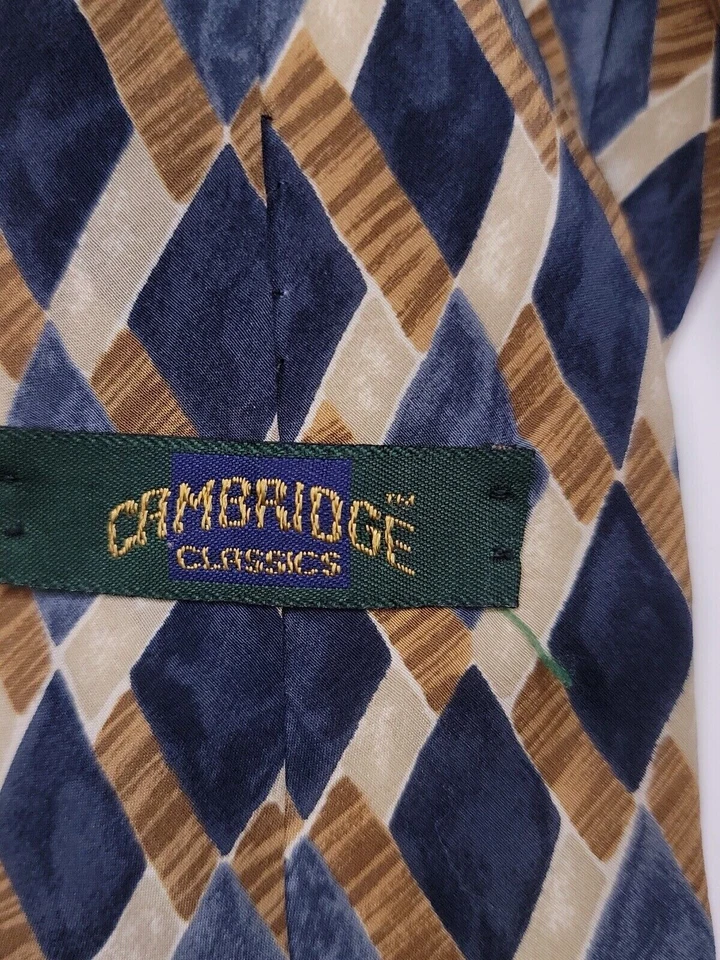 Corbata formal Cambridge Classics para hombre 59"Lx3,75"W marrón/azul Foto 3 de 4