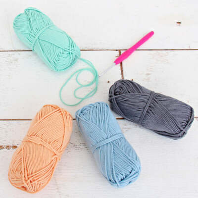 Threadart Crochet 100% Cotton Yarn Set | Soft Pastel #4 Yarn 85 yd skeins