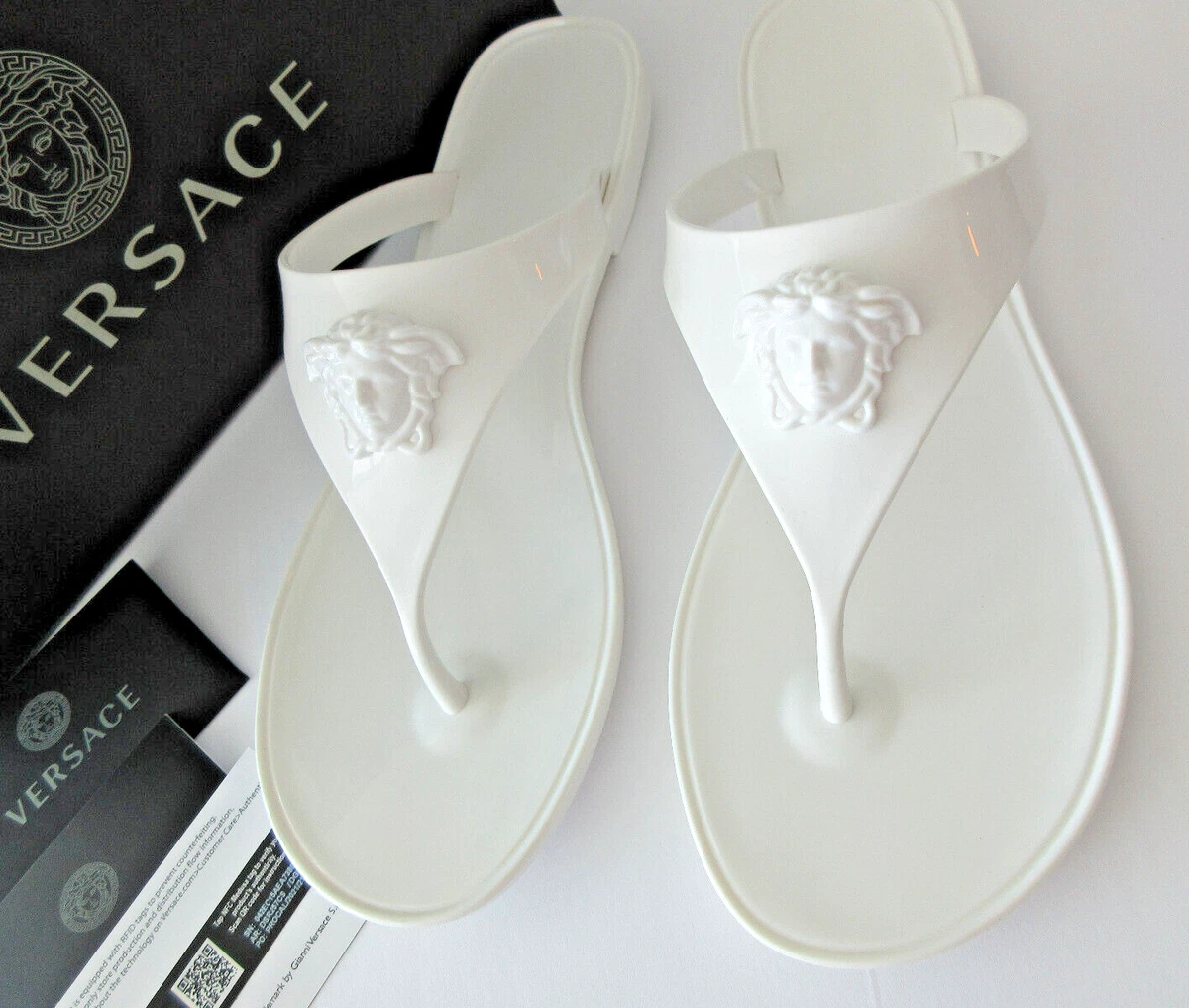 Versace thongs white color