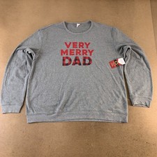 North Pole Trading Co Men's Size XL Heather Gray Ver Merry Dad Pajama Top NWT