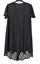 Shein Curve Womens 4XL Black Shirt Dress Round Neck Short Sleeve Knee Length