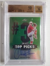 2014 Carlos Rodon Leaf Metal Draft Top Picks Prismatic Green BGS 10 Pristine 3/5