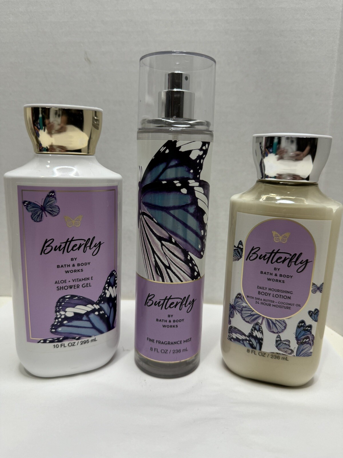 Bath & Body Works Butterfly Body Lotion Shower Gel Fragrance Mist Set