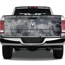 Metal Rivets Grunge Skulls USA Vinyl Wrap Truck Tailgate Decal Graphic Pickup