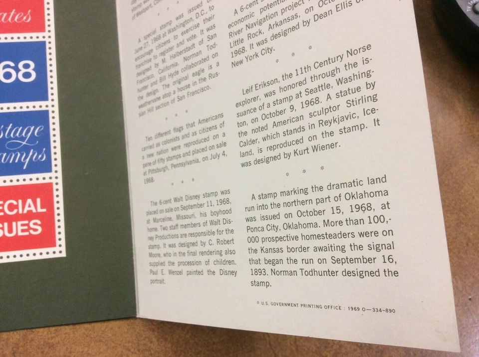 Juego como nuevo #334-890 edición especial edición MNH 1968 #1338/C74 Foto 4 de 4