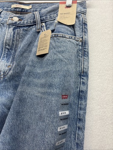Jeans donna autentici Levi's '94 gamba dritta effetto invecchiato larghi lavaggio leggero 31 - Foto 7 di 8